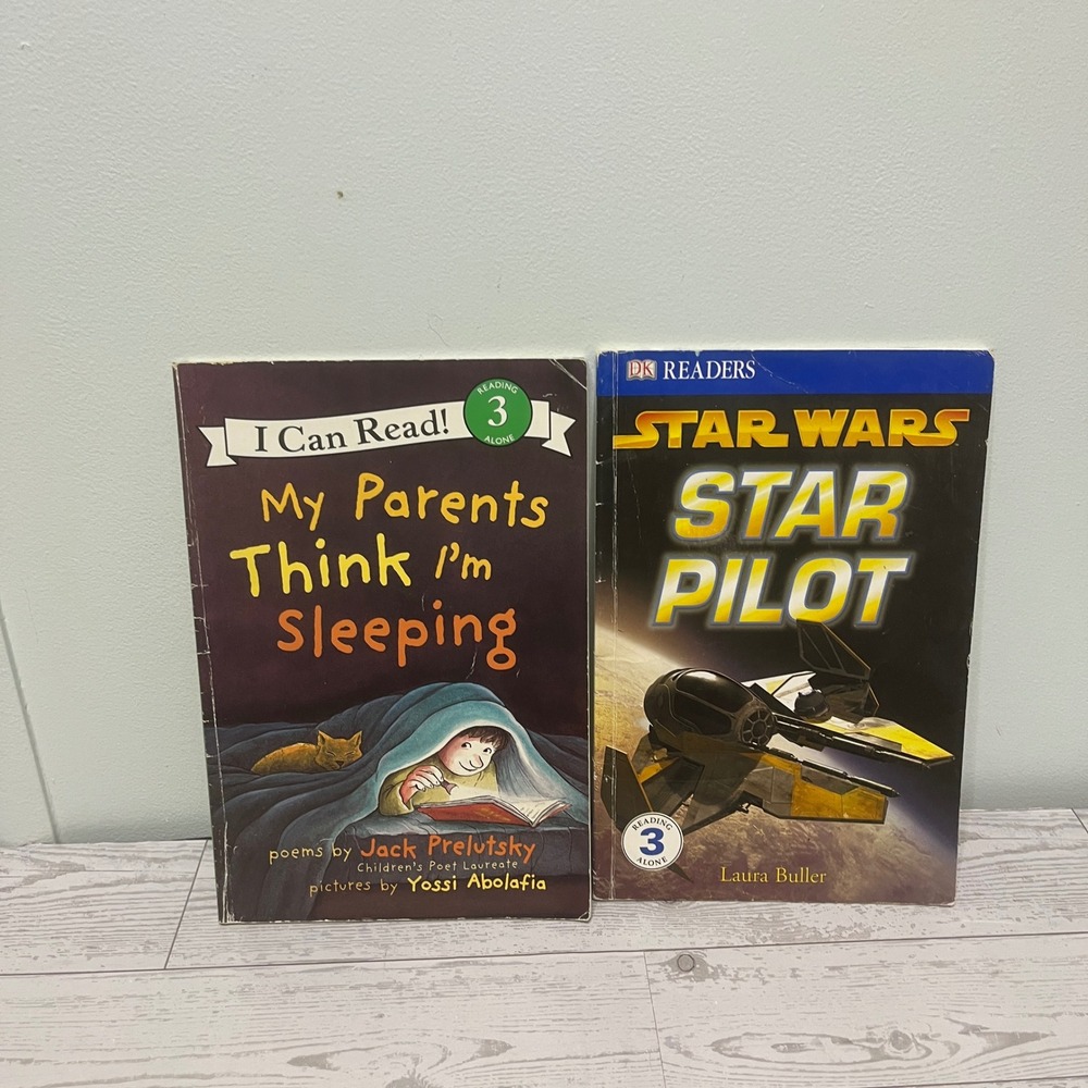 Lot of 2 Level 3 Kids Books Star Wars Star Pilot & My Parents Think Im Sleeping